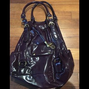 Eggplant patent leather purse